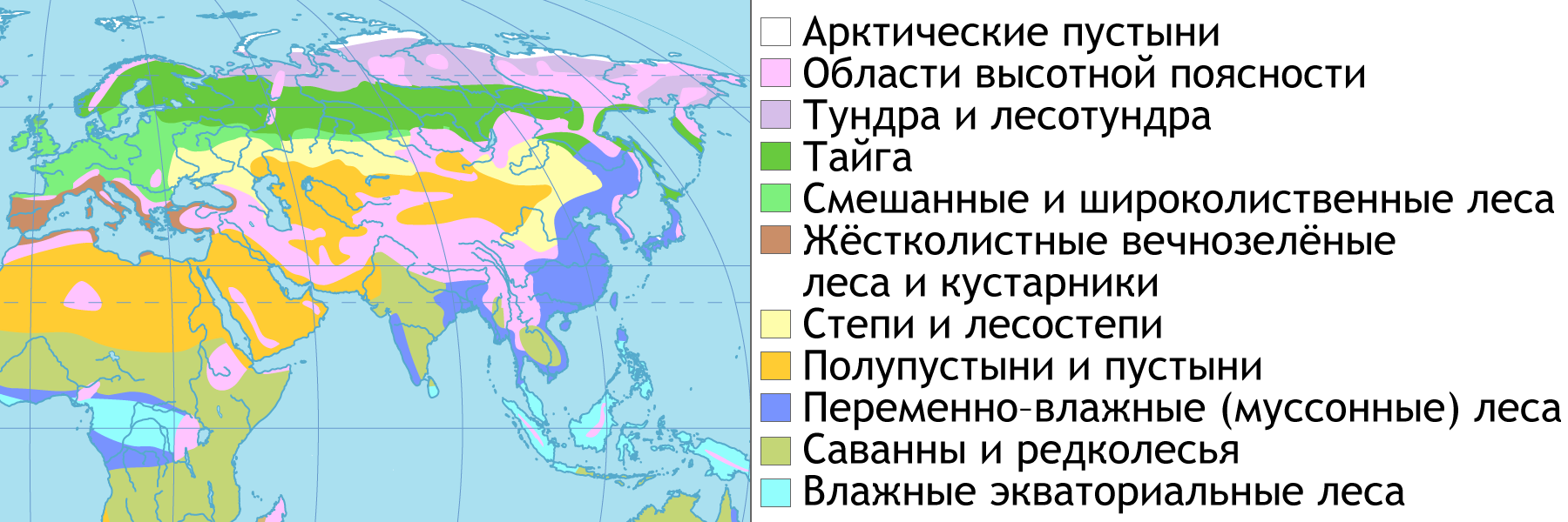 Природные зоны евразии