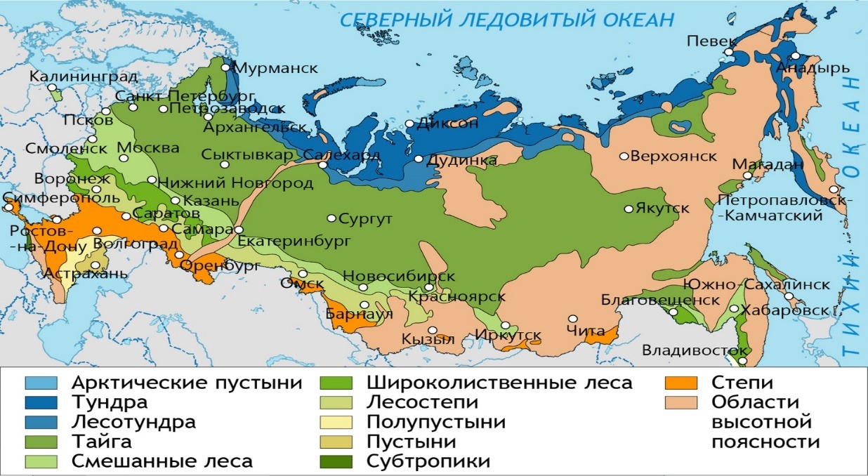 Почему рисунок называется природно хозяйственные зоны россии